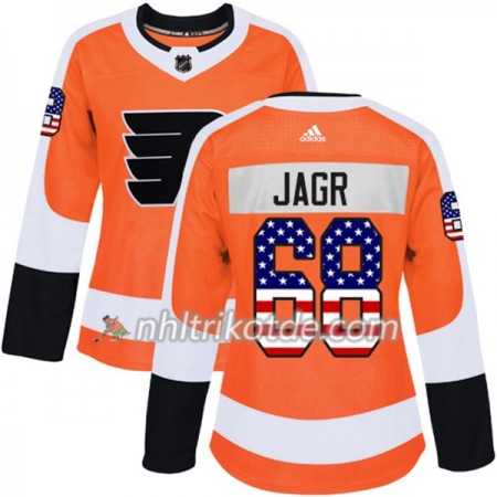 Philadelphia Flyers Trikot Jaromir Jagr 68 Adidas 2017-2018 Orange USA Flag Fashion Authentic - Dame